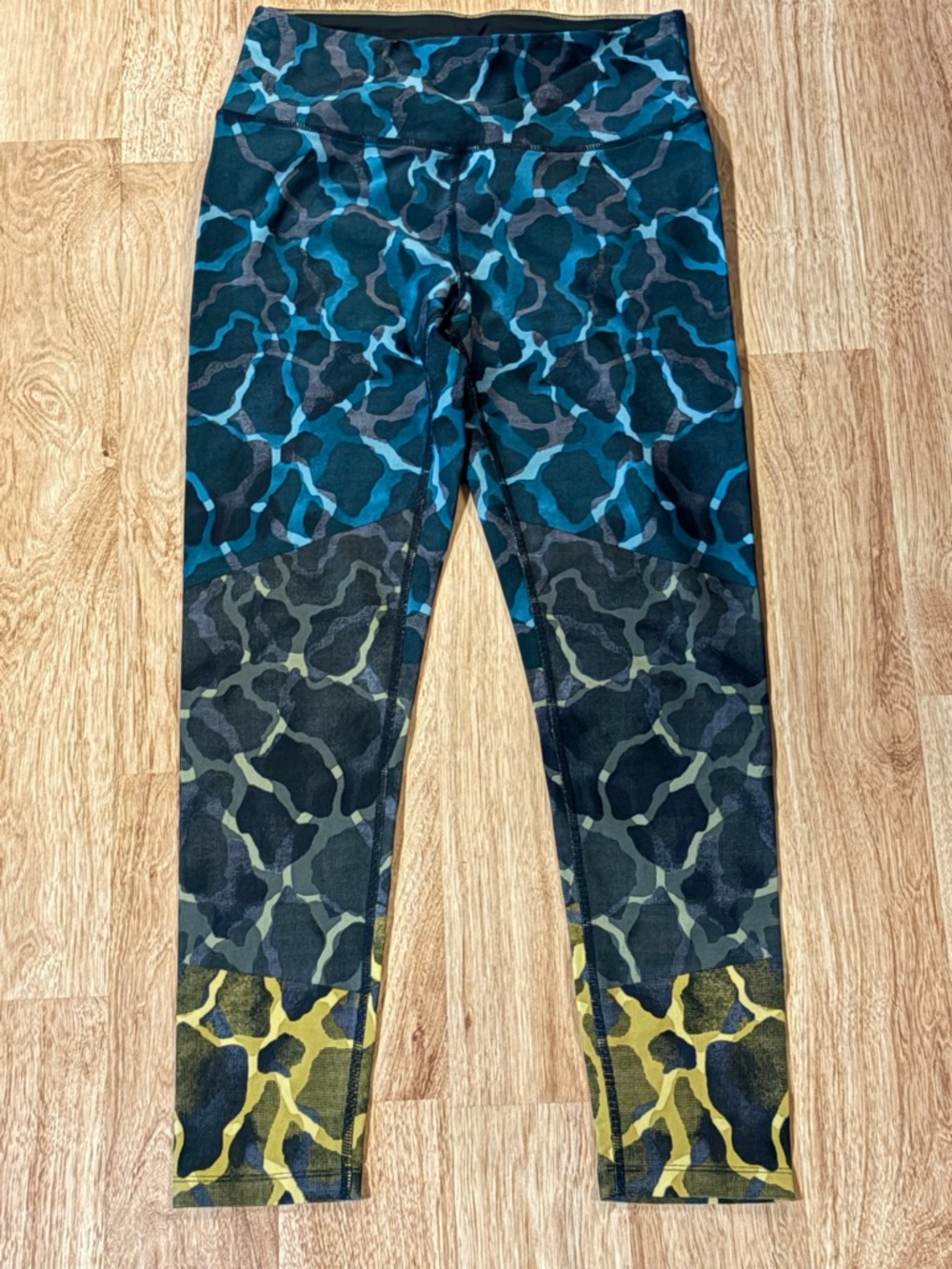 Calvin Klein Kids Colorblock Abstract Leggings - Blue Green Yellow